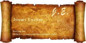 Jovan Eszter névjegykártya
